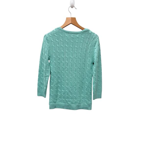 Ralph Lauren Vintage Cable Knit‎ Sweater Silk Sweater Blue Women’s Size XS - Picture 8 of 8